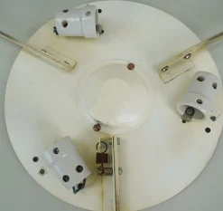 Vintage Deckenlampe aus Eisglas mit Reliefoberfläche von Kaiser-Leuchten, 1960er