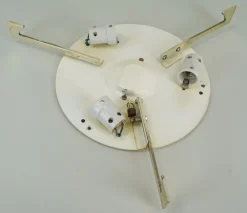 Vintage Deckenlampe aus Eisglas mit Reliefoberfläche von Kaiser-Leuchten, 1960er