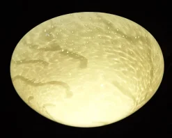 Vintage Deckenlampe mit weiß marmoriertem Glasschirm, 1980er