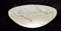Vintage Deckenlampe mit weiß marmoriertem Glasschirm, 1980er