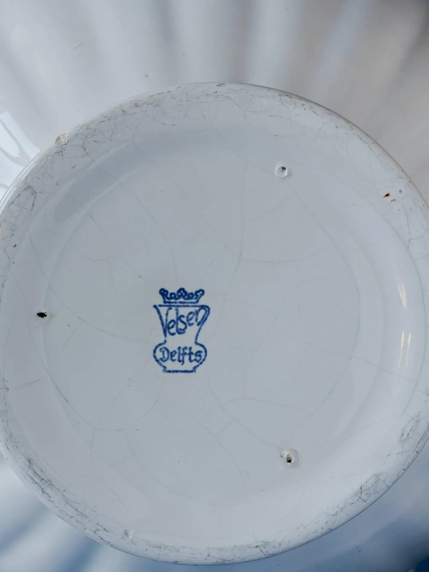 Vintage Delft Tischlampe in weißer Keramik mit New Ginger Jar Chinoiserie Schirm in Blau & Weiß
