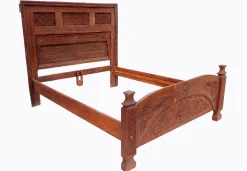 Vintage Doppelbett aus Zedernholz, Swat-Tal, Pakistan