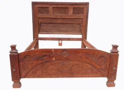 Vintage Doppelbett aus Zedernholz, Swat-Tal, Pakistan