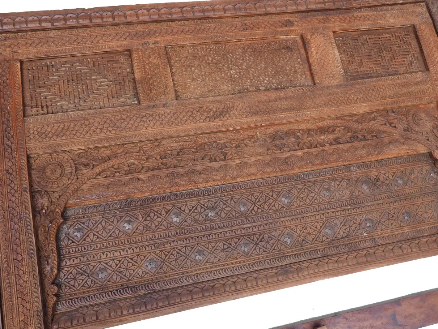 Vintage Doppelbett aus Zedernholz, Swat-Tal, Pakistan