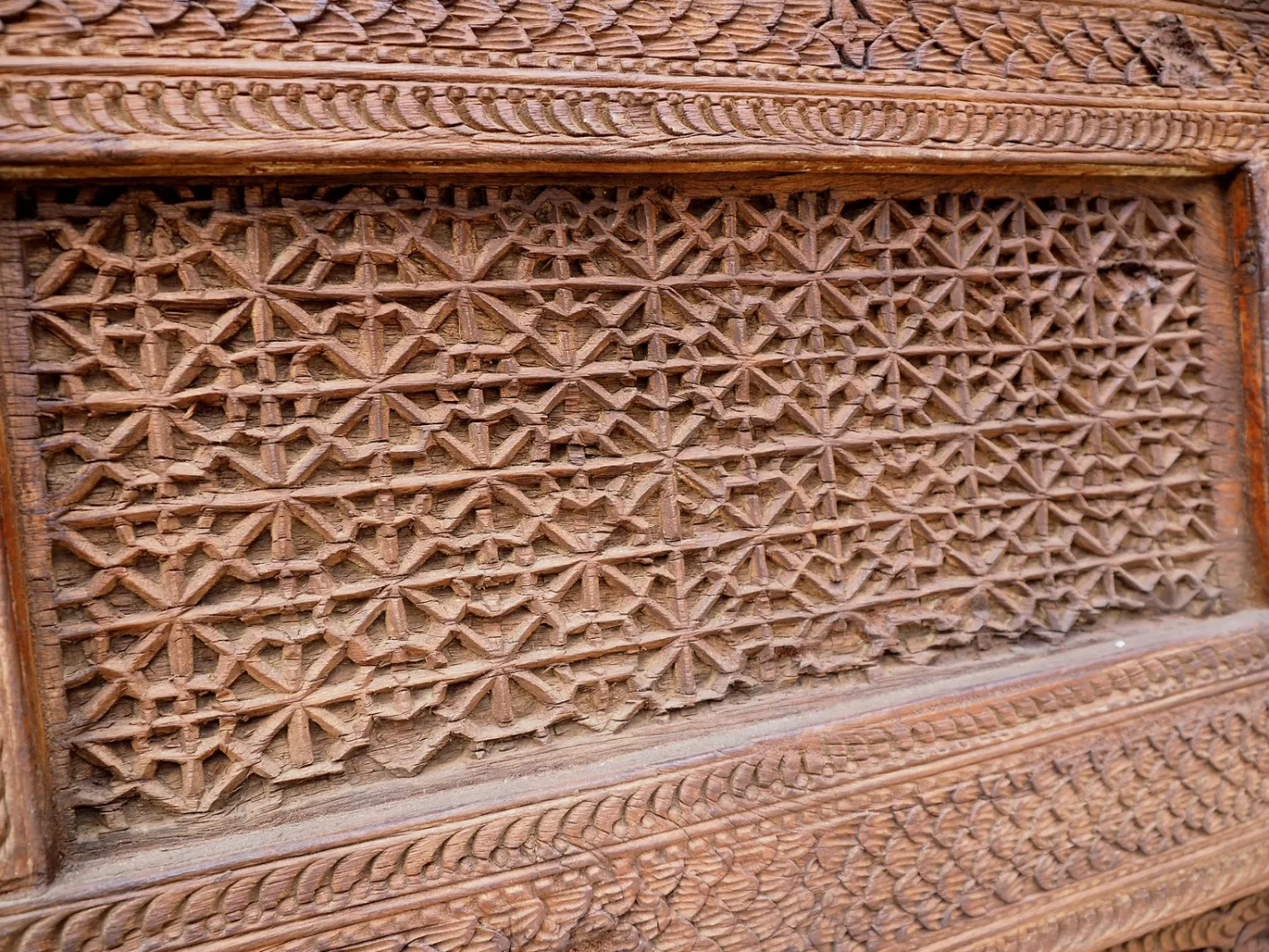 Vintage Doppelbett aus Zedernholz, Swat-Tal, Pakistan