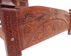 Vintage Doppelbett aus Zedernholz, Swat-Tal, Pakistan
