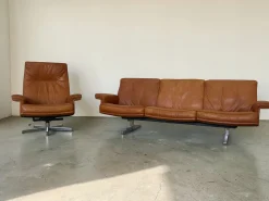 Vintage DS-31 Drei-Sitzer Sofa aus Cognacfarbenem Leder von de Sede, 1970er