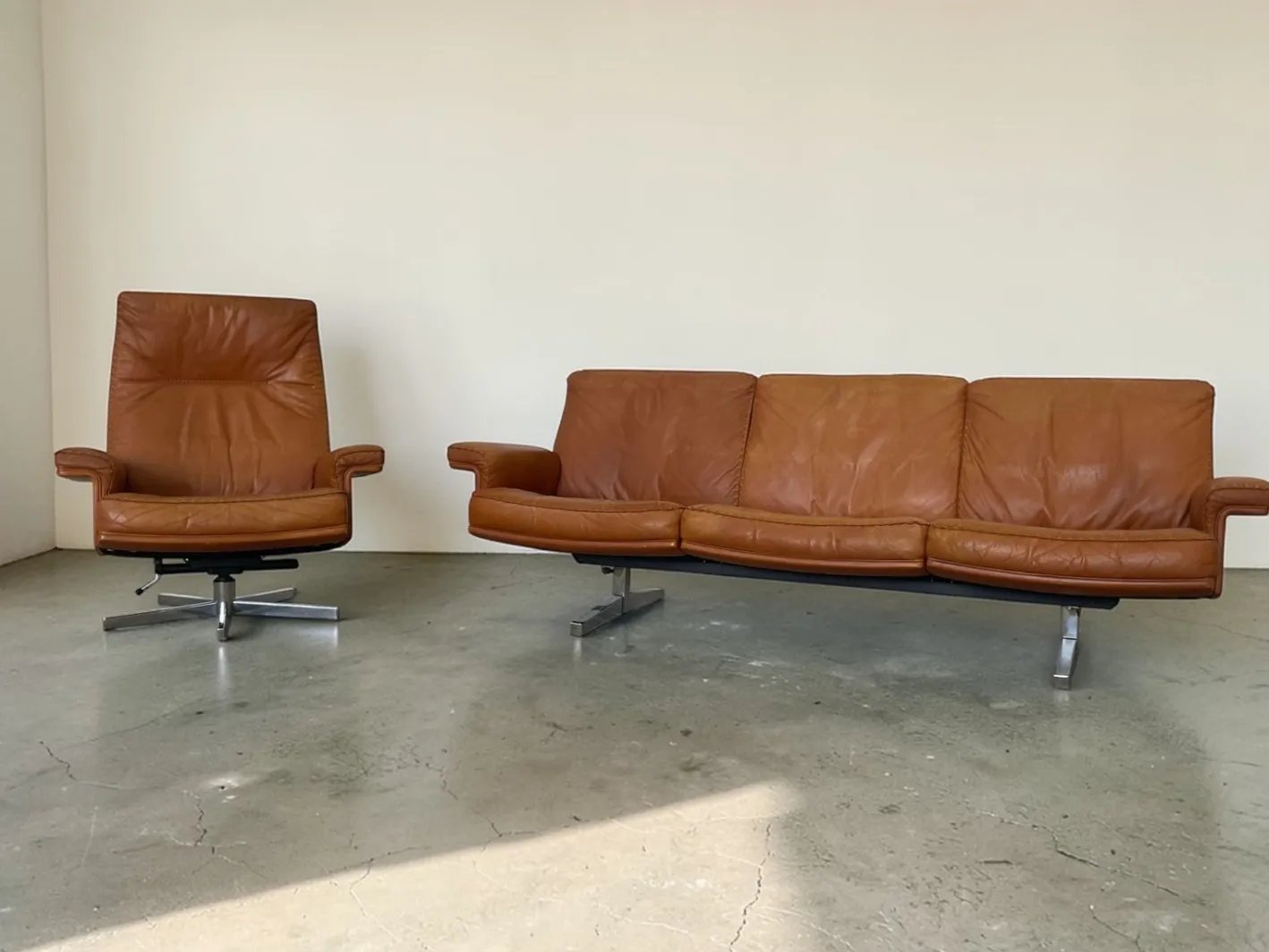 Vintage DS-31 Drei-Sitzer Sofa aus Cognacfarbenem Leder von de Sede, 1970er