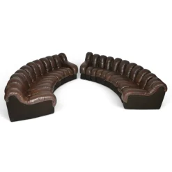 Vintage DS-600 Snake Ledersofas von de Sede, 1970, 2er Set