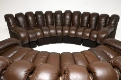Vintage DS-600 Snake Ledersofas von de Sede, 1970, 2er Set