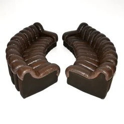 Vintage DS-600 Snake Ledersofas von de Sede, 1970, 2er Set
