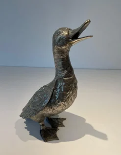 Vintage Enten aus versilberter Bronze, 1970er, 3er Set