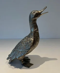 Vintage Enten aus versilberter Bronze, 1970er, 3er Set