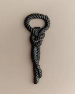 Vintage Flaschenöffner aus Messing mit Seil & Knoten, 1960er