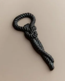 Vintage Flaschenöffner aus Messing mit Seil & Knoten, 1960er