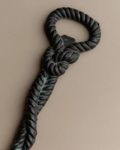 Vintage Flaschenöffner aus Messing mit Seil & Knoten, 1960er