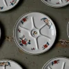 Vintage Fondue Set aus Pariser Porzellan, 1970er, 7er Set