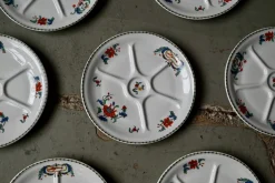 Vintage Fondue Set aus Pariser Porzellan, 1970er, 7er Set