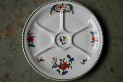 Vintage Fondue Set aus Pariser Porzellan, 1970er, 7er Set