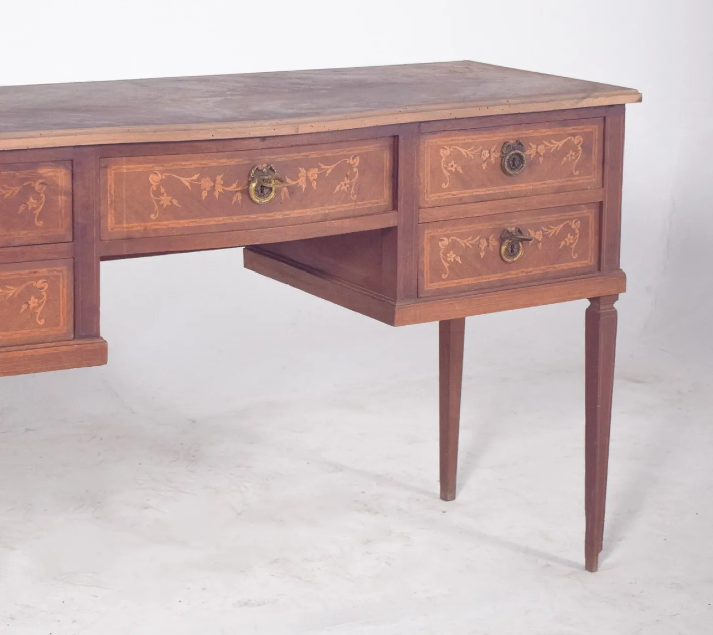 Vintage Frisiertisch aus Holz mit Intarsien, 1920er
