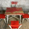 Vintage Gartengarnitur aus Eiche, 5er Set