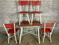 Vintage Gartengarnitur aus Eiche, 5er Set