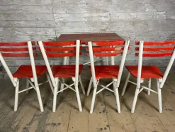Vintage Gartengarnitur aus Eiche, 5er Set