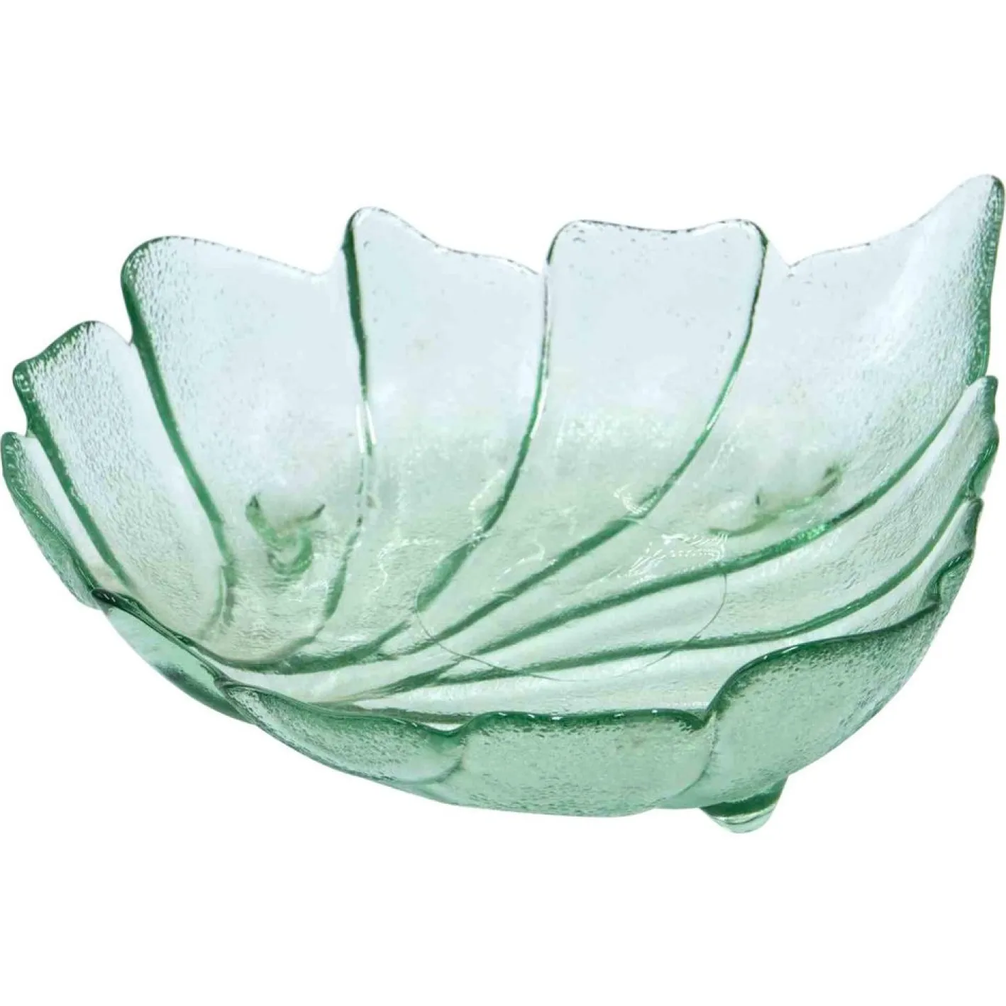 Vintage Glasschale in Blattform, Italien, 1970er