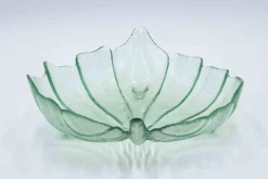 Vintage Glasschale in Blattform, Italien, 1970er