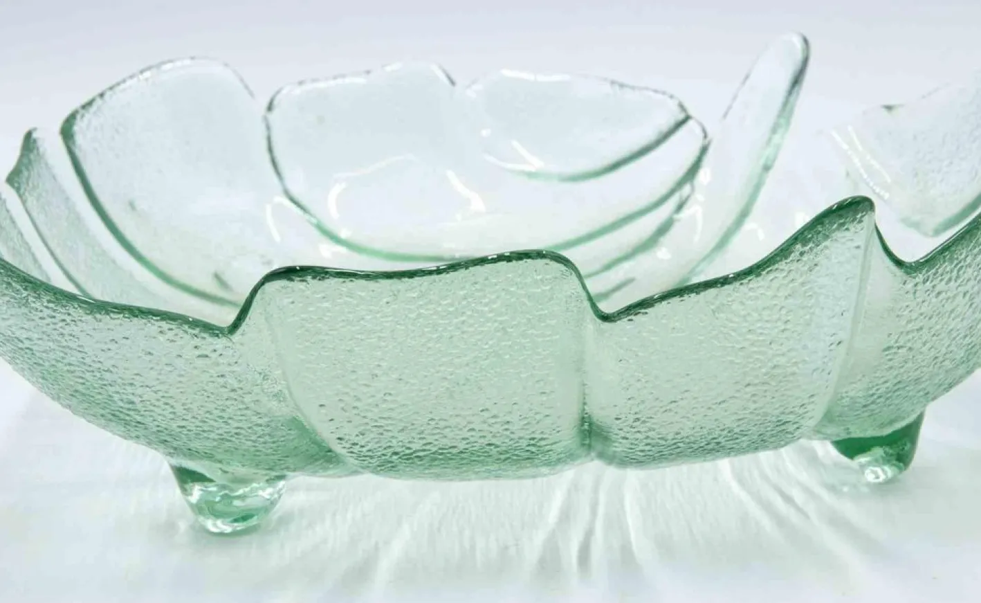 Vintage Glasschale in Blattform, Italien, 1970er