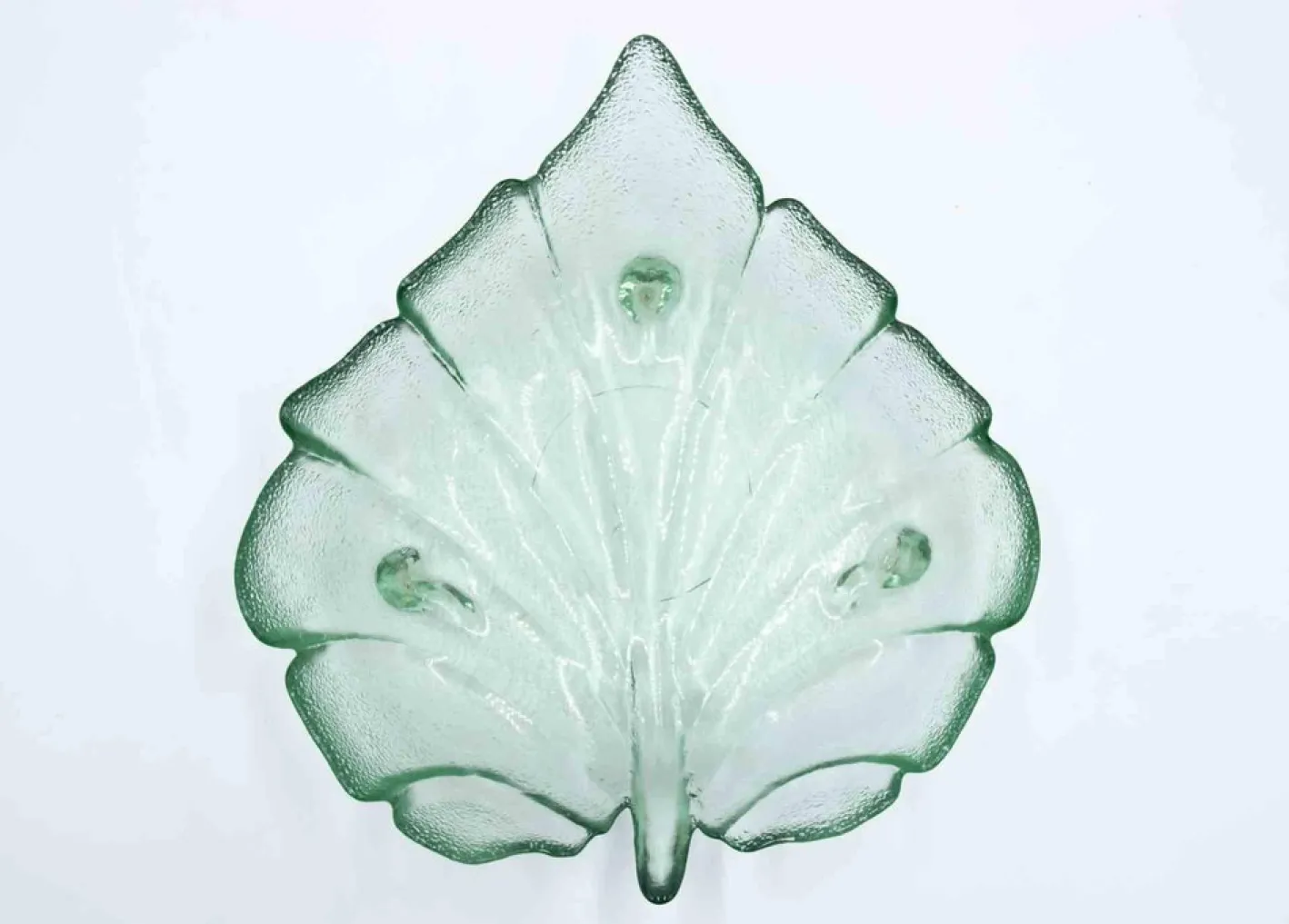 Vintage Glasschale in Blattform, Italien, 1970er