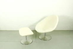 Vintage Globe Sessel & Fußhocker von Pierre Paulin für Artifort, 1960er