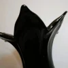 Vintage Handkerchief Vase aus schwarzem Muranoglas, 1970er