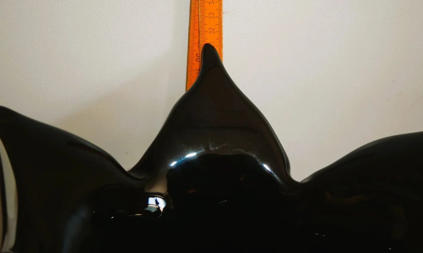 Vintage Handkerchief Vase aus schwarzem Muranoglas, 1970er