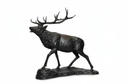 Vintage Hirschskulptur aus Bronze