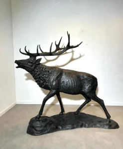 Vintage Hirschskulptur aus Bronze