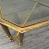 Vintage Hollywood Regency Couchtisch aus Messing & Rauchglas, 1970er
