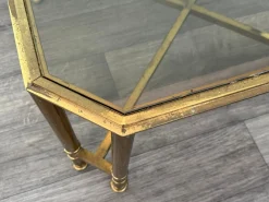 Vintage Hollywood Regency Couchtisch aus Messing & Rauchglas, 1970er