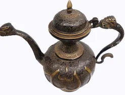 Vintage islamische Teekanne aus Messing & Bronze, 1950er