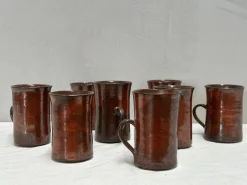 Vintage Kaffeetassen aus Keramik von Carry Heesen, 8er Set