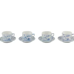 Vintage Kaffeetassen mit Untertassen aus Porzellan von Royal Copenhagen, 1930er, 8er Set