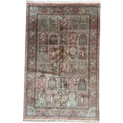 Vintage Kaschmir Teppich aus Seide, 1980er