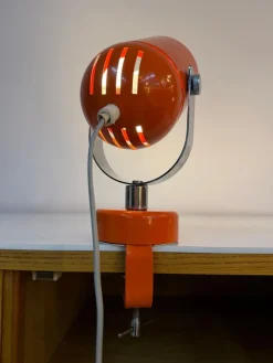 Vintage Klemmlampe aus Chrom in Orange von Stanislav Indra für Lidokov Boskovice