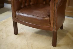 Vintage Klubsessel mit Lederbezug, 1990er, 2er Set