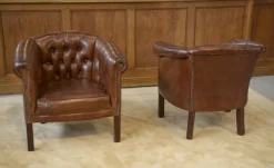 Vintage Klubsessel mit Lederbezug, 1990er, 2er Set