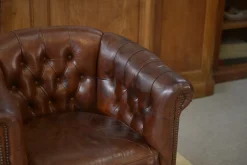 Vintage Klubsessel mit Lederbezug, 1990er, 2er Set
