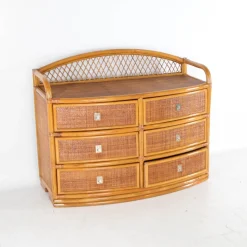 Vintage Kommode aus Rattan, 1970er
