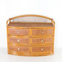 Vintage Kommode aus Rattan, 1970er