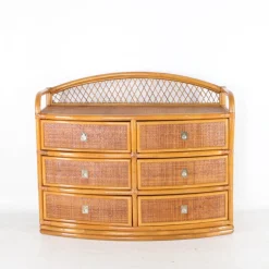 Vintage Kommode aus Rattan, 1970er
