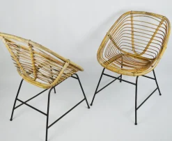 Vintage Korbstühle, 1970er, 2er Set